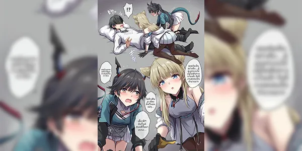 สองสาวหูแมว [まるごし] ペリカとチェンとイチャラブ3P (アークナイツエンドフィールド) [Marugoshi] A Lovey-Dovey 3P with Perica and Chen