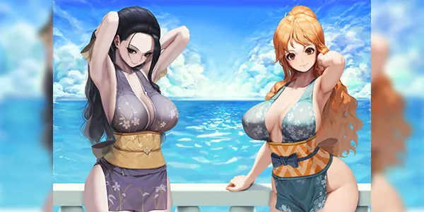 นามิโรบินเที่ยวทะเล [Letdie, Rikume] Nico Robin & Nami (Uncensored) [Nami, Nico Robin (One Piece)]